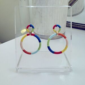 Rainbow Double Hoop Earring